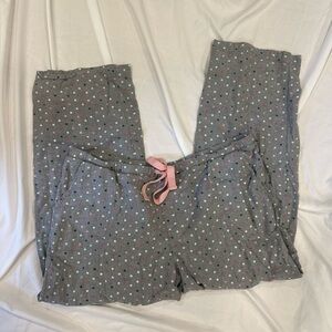 Cuddl Duds Gray and Pink Pajama Bottoms Soft Sleepwear